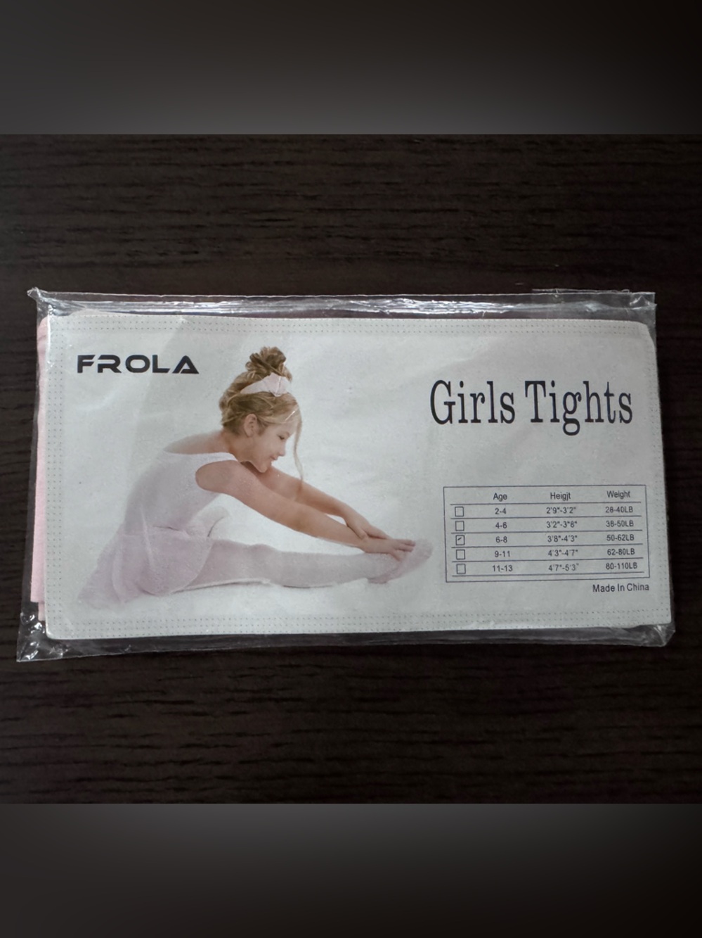 FROLA Girls Tights - Light Pink - Size 6-8